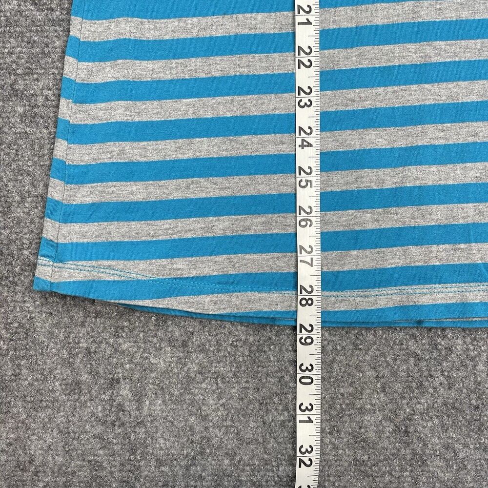Hanna Andersson Girls Dress 140 US Size 10 Long Sleeve Blue Gray Striped Cotton - Picture 6 of 7